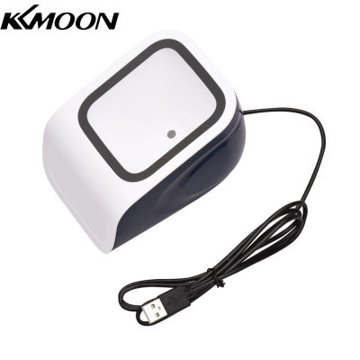 KKmoon 1D 2D QR Desktop Barcode Scanner แพลตฟอร์มแฮนด์ฟรี USB เครื่องอ่านบาร์โค้ดสแกนเนอร์ Plug &amp; Play ใช้งานร่วมกับหน้าต่างระบบ Android ขนาดใหญ่การสแกนหน้าต่าง