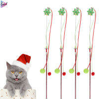 OT Pet Cat Christmas Teaser Stick With Ball Pendant Scratch-Resistant Bite-Resistant Teaser Wand Cat Supplies