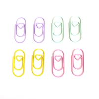 50pcs Pink Small Heart shaped Paperclip Stainless Steel Wire Love Paper Clips for Office School Bookmark Clip Binding Supplies