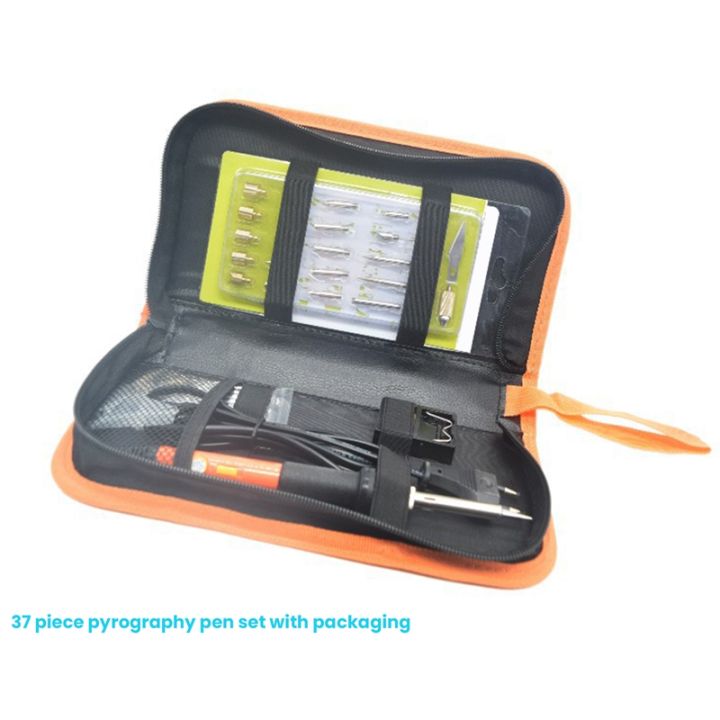 37-pcs-adjustable-temperature-pyrography-pen-engraving-soldering-iron-pyrography-pen-set-eu-plug