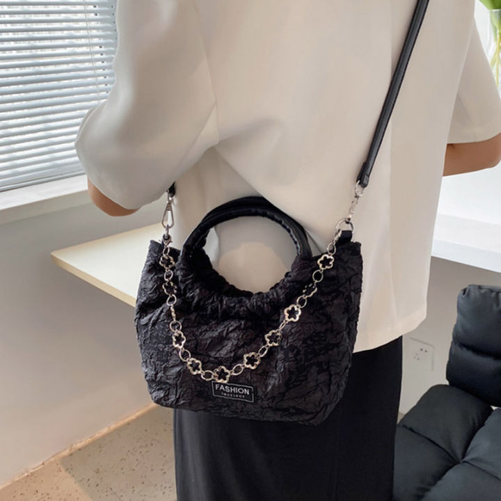 กระเป๋าสตรีไหล่หญิงโซ่-r-สีขาวนุ่มแฟชั่นที่เรียบง่ายคุณภาพกระเป๋า-crossbody-สำหรับกระเป๋าถือผู้หญิง2021ใหม่