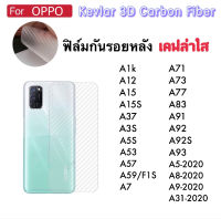 ฟิล์มหลัง Kevlar เคฟล่า สำหรับ OPPO A1K A12 A15 A15S A37 A3S A5S A53 A57 A59 F1S A7 A71 A73 A77 A83 A31 A8-2020 A5-2020 A9-2020 A91 A92 A92S A93 กันรอยด้านหลัง Carbon fiber คาร์บอน