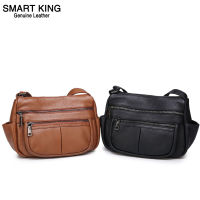 สมาร์ท King ใหม่แท้หนังวัวสลิงกระเป๋าสะพายไหล่เรียบง่ายแฟชั่น Crossbody ขนาดใหญ่ความจุกระเป๋าถือสตรี