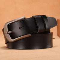 Needle head layer cowhide belt buckle men leisure business young and middle-aged jeans fashion belt male archaize --npd230724✲