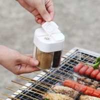 【CC】 BBQ Seasoning Jar Spice Organizer Bottle Outdoor Camping 4 In 1 Separate Condiment Storage Jars