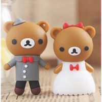 Retail and wholesale Wedding Gift cartoon bear pendrive 8GB 16GB 32GB 64GB 128G bride groom pen drive usb flash drive