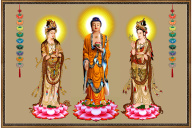 Tranh Phật Tây Phương Tam Thánh 10 kèm khung thumbnail