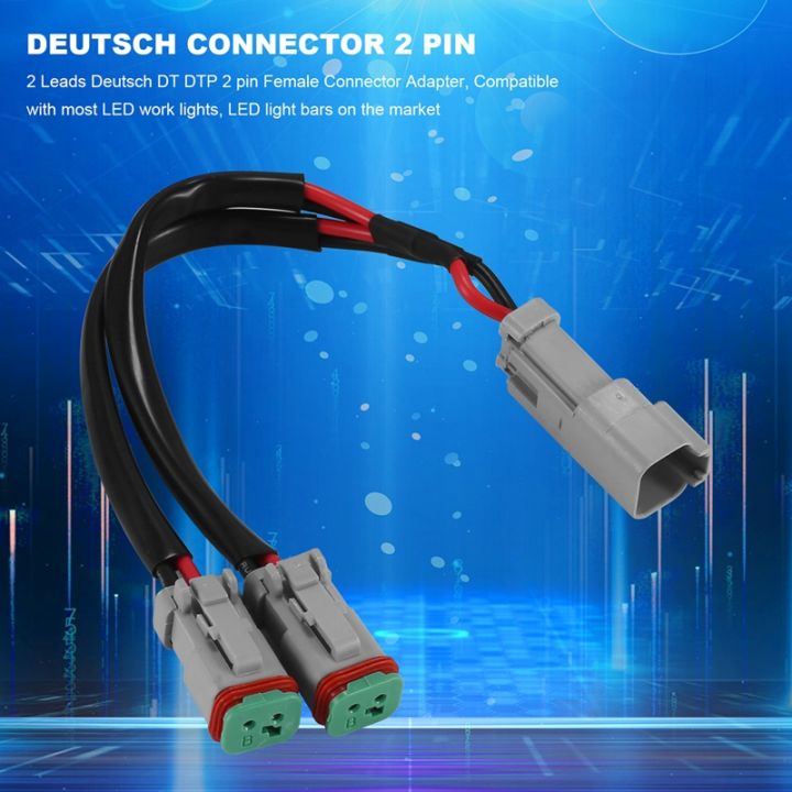 y-type-leads-deutsch-dt-dtp-2-pin-socket-adapter-for-led-pod-work-light-retrofit-connectors-wiring-harness
