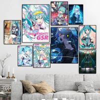 ✟ H-Hatsune Anime Miku โปสเตอร์ผ้าใบ HD พิมพ์ส่วนบุคคล Wall Art ภาพวาดที่กำหนดเอง