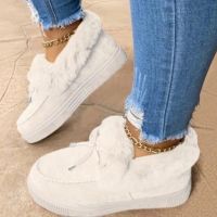 Winter Boots Warm Plush Velvet Ankle Snow Boots Lace Up Soft Winter Sneakers Comfortable Cotton Shoes for Women 2023