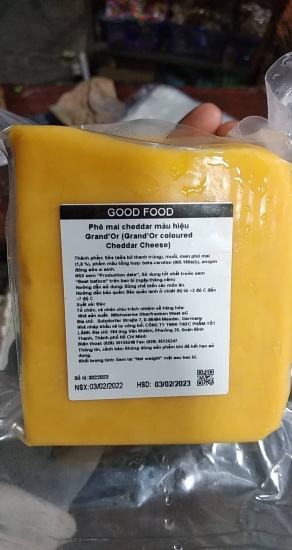 Phomai cheddar màu cam grandor khối khoảng 700g - ảnh sản phẩm 1