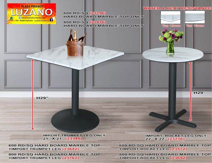 Bar Table/ Square Hard Board Marble top Bar Table/ Round Bar Table