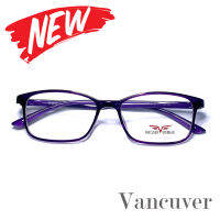 Fashion กรอบแว่นตา สำหรับตัดเลนส์ แว่นสายตา แว่นตา รุ่น Vancuver 3212 C-3 สีม่วง ทรงเหลี่ยม ขาข้อต่อ วัสดุพลาสติกพีซีเกรดเอ เบา เหนียว ไม่แตกหัก