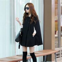 Women Lady Cloak Poncho Coat Loose Fashion Outwear Medium Length Clothing For Winter H9