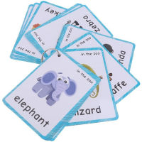 32Pcs/Set Wild Animals Flash Cards For Kids Montessori Baby Learning Cards Kindergarten Classroom Decoration Background Wall Flash Cards Flash Cards