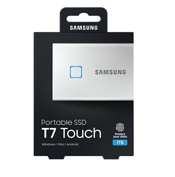 samsung-ssd-t7-touch-portable-1tb-sliver-ฮาร์ดดิสก์พกพา-สีเงิน-ของแท้-ประกันศูนย์-3ปี