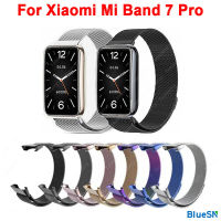 BLUESN โลหะ Milanese สำหรับ Xiao Mi Mi Band 7 Pro สร้อยข้อมือ Screwless สายนาฬิกาสแตนเลสสำหรับ Xiao Mi Mi Band 7Pro Mi Band 7 Pro สายรัด