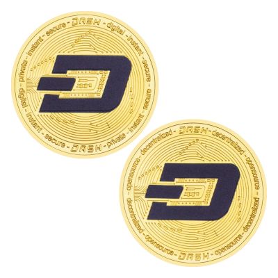 DASH Cryptocurrency Coin ZCASH Physical Crypto Coin Gold Plated Souvenir Gift Non-Currency 40Mm Commemorative Coin