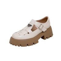 Natural Genuine Leather Females Women Sandals Hollow Buckle Summer Fashion Platform Wedge Chunky Sneakers Comfy Shoes