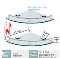 ห้องน้ำกระจกมุมชั้นวางชั้นแขวนผนังขาตั้งกล้องชั้นวางจัดเก็บห้องน้ำคู่ห้องอาบน้ำฝักบัวมุมชั้นวาง