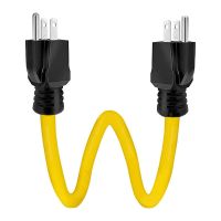 1 Piece Male Extension Cord RV &amp; Generator Adapter Cord 12AWG 125V Double Male Extension Cord 5-15P for Transfer Switch