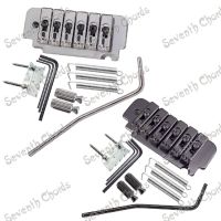 WK-A Set 6 string Saddle Tremolo Bridge System for Electric Guitar With Heavy Thickened Base - Chrome - Black for choose