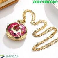 Anemone SAILOR MOON นาฬิกาพ็อกเก็ต สร้อยคอโซ่ คริสตัล พลอยเทียม รูปการ์ตูนปีก น่ารัก สไตล์ญี่ปุ่น