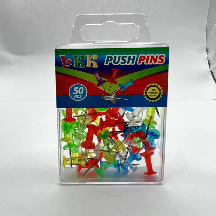 Push Pins 50pcs Pushpins For Cork Board Assorted Colors（1 Box） Lazada Ph