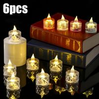 3/6pcs LED Candles Flameless Candles Light Clear Acrylic Candles Random Colors Romantic Wedding Birthday Party Decorative Lamps