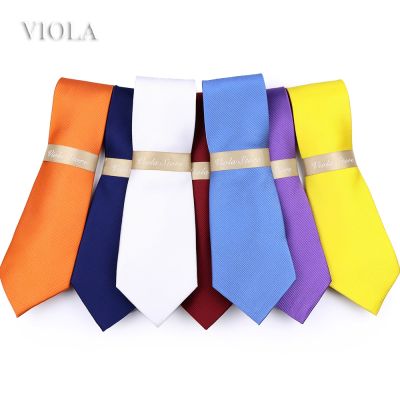 ●✺ Hot 2 Sizes 8cm 6cm Tie Colorful Solid Polyester Navy Red Blue Men Wedding Party Business Tuxedo Suit Cravat Men Gift Accessory