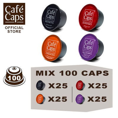 Cafecaps - Coffee Nescafe Dolce Gusto MIX Compatible capsules of Ristretto, Intenso, Cremoso &amp; Doi Chang (1 ถุง X100 แคปซูล) -  แคปซูลกาแฟแคปซูลที่เข้ากันได้ กาแฟสไตล์อิตาเลียนทั่วไป ส่s