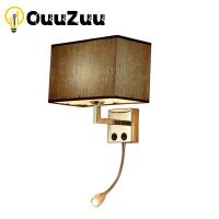 Ouuzuu E27 Bulb Wall Lamp With Switch Dual Light Source Comes With LED Study Reading Lamp Bedroom Bedside Hotel Indoor Lighting