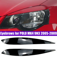 2pcs Gloss Black Evil Eye Eyebrows for VW POLO 4 MK4 9N 9N3 2005-2009 Car Headlight Eyelids ABS Plastic Body Kit Accessories