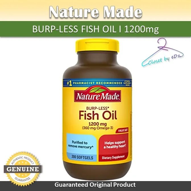 Nature Made Burpless Fish Oil I 1200mg I 250 Soft gels Lazada PH