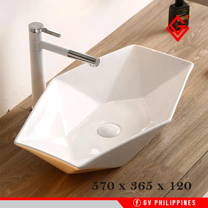 Diamond Ceramic Basin GV Lavatory / Bathroom sink / Wash Basin / Countertop Wash Basin Lazada PH