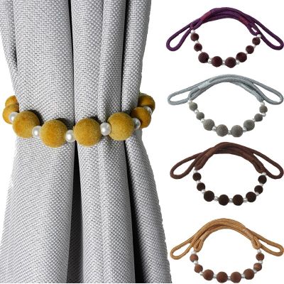 1PC Pompom Rope Clips Elegant Curtain Tieback Buckle Strap Window Drape Holdbacks Home Decorative Living Room Accessories