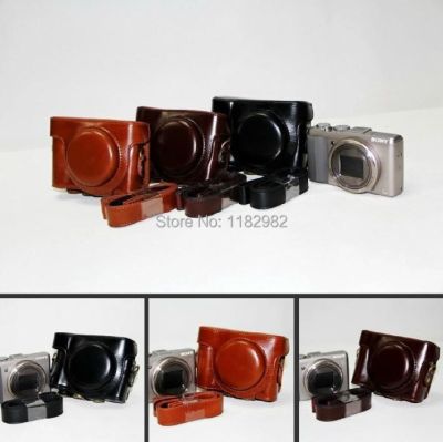 กระเป๋ากล้องหนังเคสสำหรับ Sony DSC-HX50V HX50 HX60กล้องฮาร์ดกระเป๋าสะพายไหล่พร้อมสายคล้อง