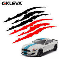 EKLEVA สติกเกอร์ติดรถยนต์แบบสะท้อนแสง Claw Scratch Stripe เฮ้าส์ไฟหน้า Decal Paw Creative สติกเกอร์รอยขีดข่วนกรงเล็บผีสติกเกอร์37X9cm 2 Pcs