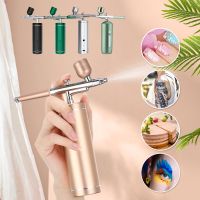 Oxygen Injector Mini Air Compressor Kit Air-Brush Paint Spray Gun Airbrush For Nail Art Tattoo Craft Cake Nano Fog Mist Sprayer