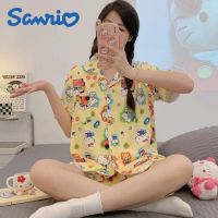 Sanrio Hello Kitty Pajamas Pants Kawaii Pijama Y2k Pyjama Pink Fluffy Suit Long-sleeved Trousers Onesize Cardigan Outfit Women