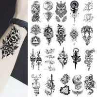 Small Waterproof Temporary Tattoo Sticker Women Flower Butterfly Mini Tiger Wolf Scorpion Snake Skull Wrist Neck Man Tattoos