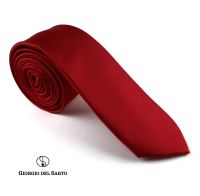 Giorgio Del Sarto Silk Necktie Red Fabric Texture เนคไทผ้าไหมสีแดงมีเท็กเจอร์
