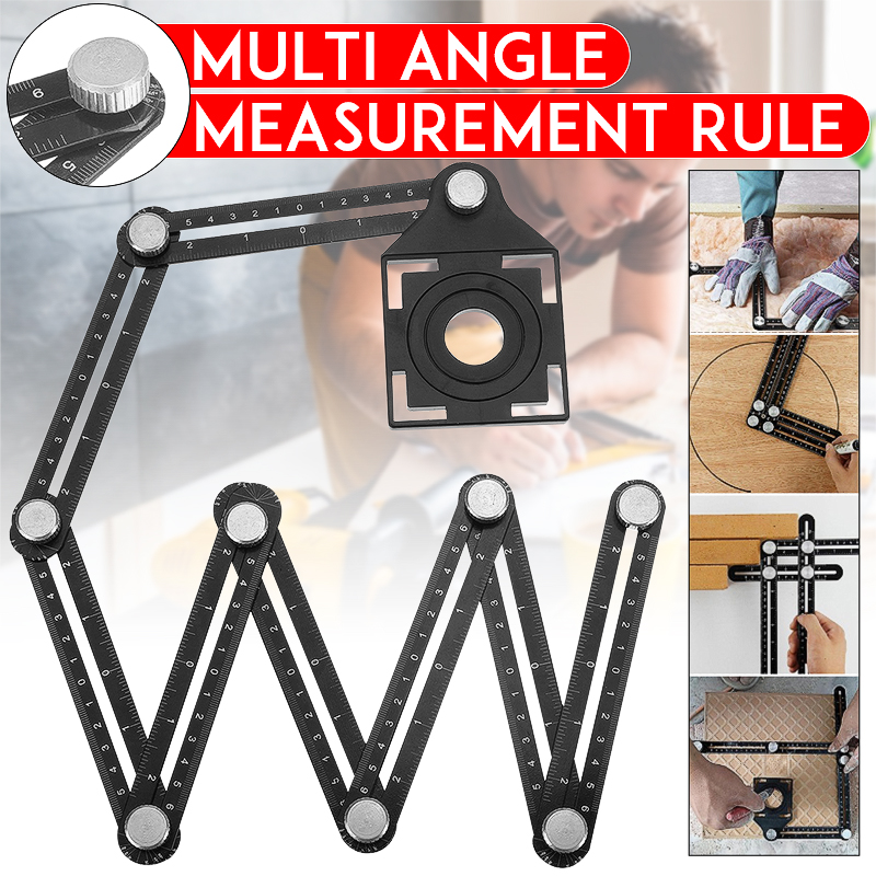 Tile Hole Locator Multi Functional Adjustable Tool Glass Angle Measuring Ruler 