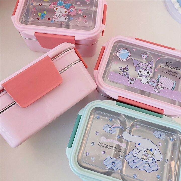 Cartoon Sanrio Kuromi Lunch Box Cinnamoroll Stainless Steel Double ...