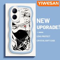 YIWESAN เคสสำหรับ Realme C33 C31 การ์ตูนล้อเลียนคาคาชิ คูล บอยส์ ดีไซน์ใหม่เคสโทรศัพท์แบบใสสีสันสดใสฝาปิดโทรศัพท์ขอบหยักครีมน่ารักขายดี