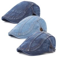 Classic Denim Beret Hats Adjustable Men Women Jeans Berets Newsboy Flat Gatsby Cabbie Driving Cap Hats Forward Peaked Caps