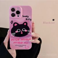 Pink cartoon cat drop proof phone case tpu silicone for apple iphone 11 12 13 14 pro max x xr xs max 7 8 plus se2020