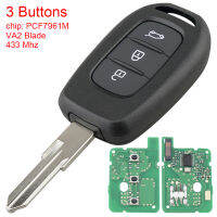 433MHz 3 Button Car Remote Key with PCF7961M Chip VA2 Blade for Renault Symbol Logan Sandero Trafic Dacia Duster Logan Sandero