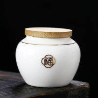 Boutique Ceramic Tea Caddy Travel Portable Round Shape Tea Jar Kitchen Spice Organizer Coffee Canister Candy Storage Tank