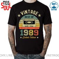 Retrochy Vintage Limited Edition Best Of 1989 30Th Birthday Cassette T Shirt Men T-Shirt Retro Born In 1989 Tops Tee Shirt 【Size S-4XL-5XL-6XL】